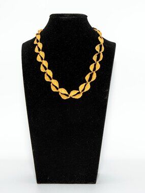 Vintage Anne Klein gold-tone statement necklace designer 80's gift for her